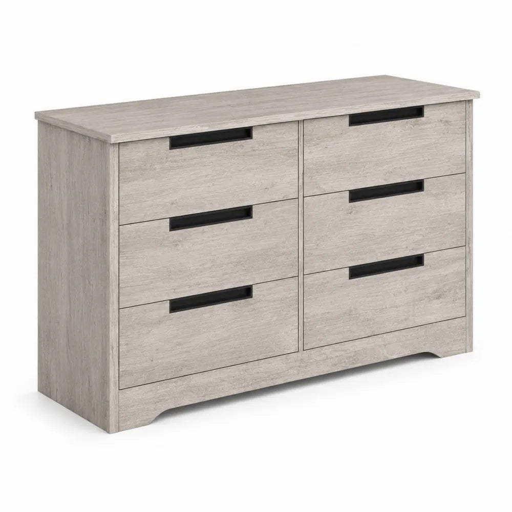 Commode 6 tiroirs en bois 120x40x78 cm