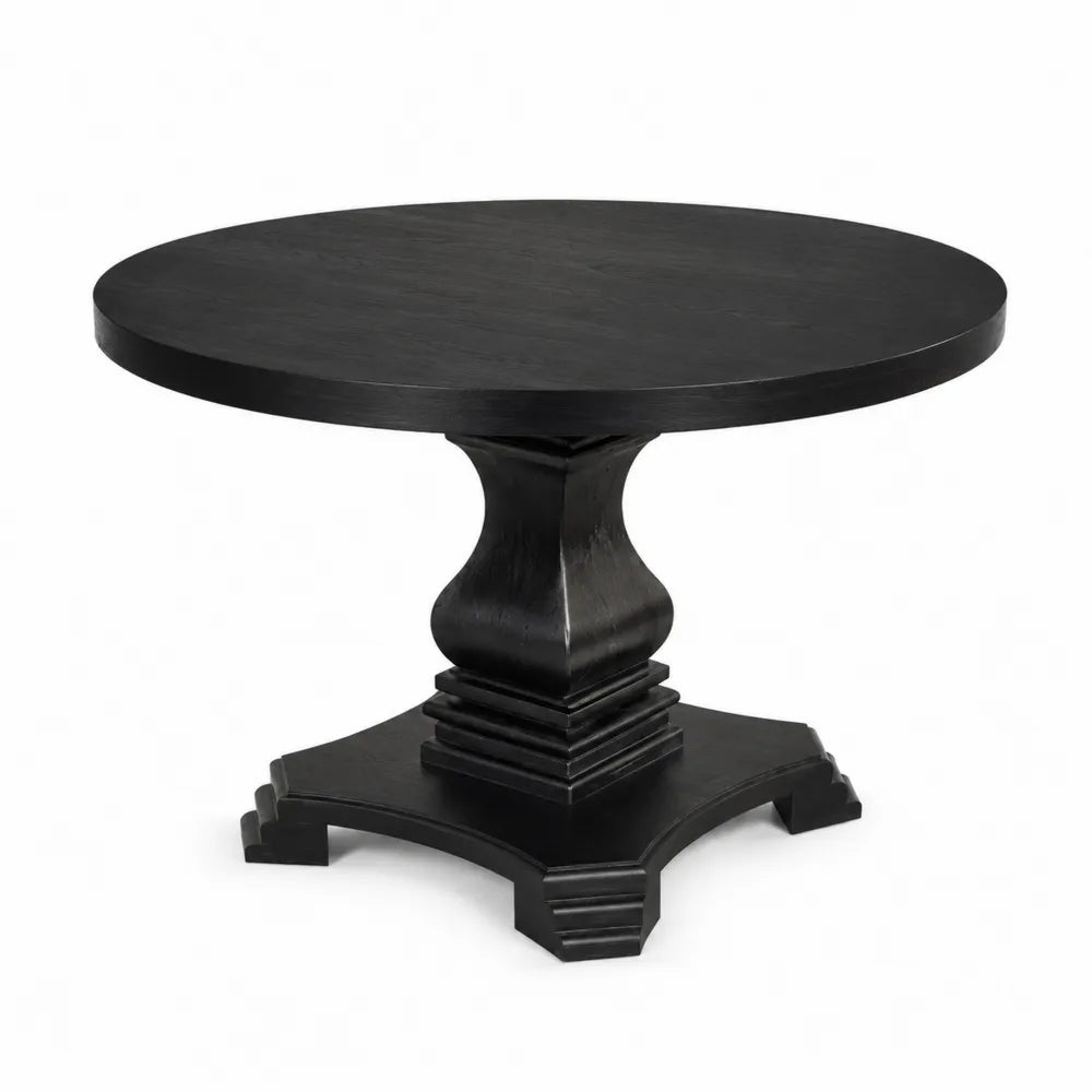 Table Ronde Noire en Chêne Massif 120cm