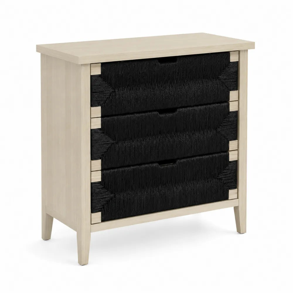Commode en bois avec tiroirs en polypropylène noirs 80x40x90 cm