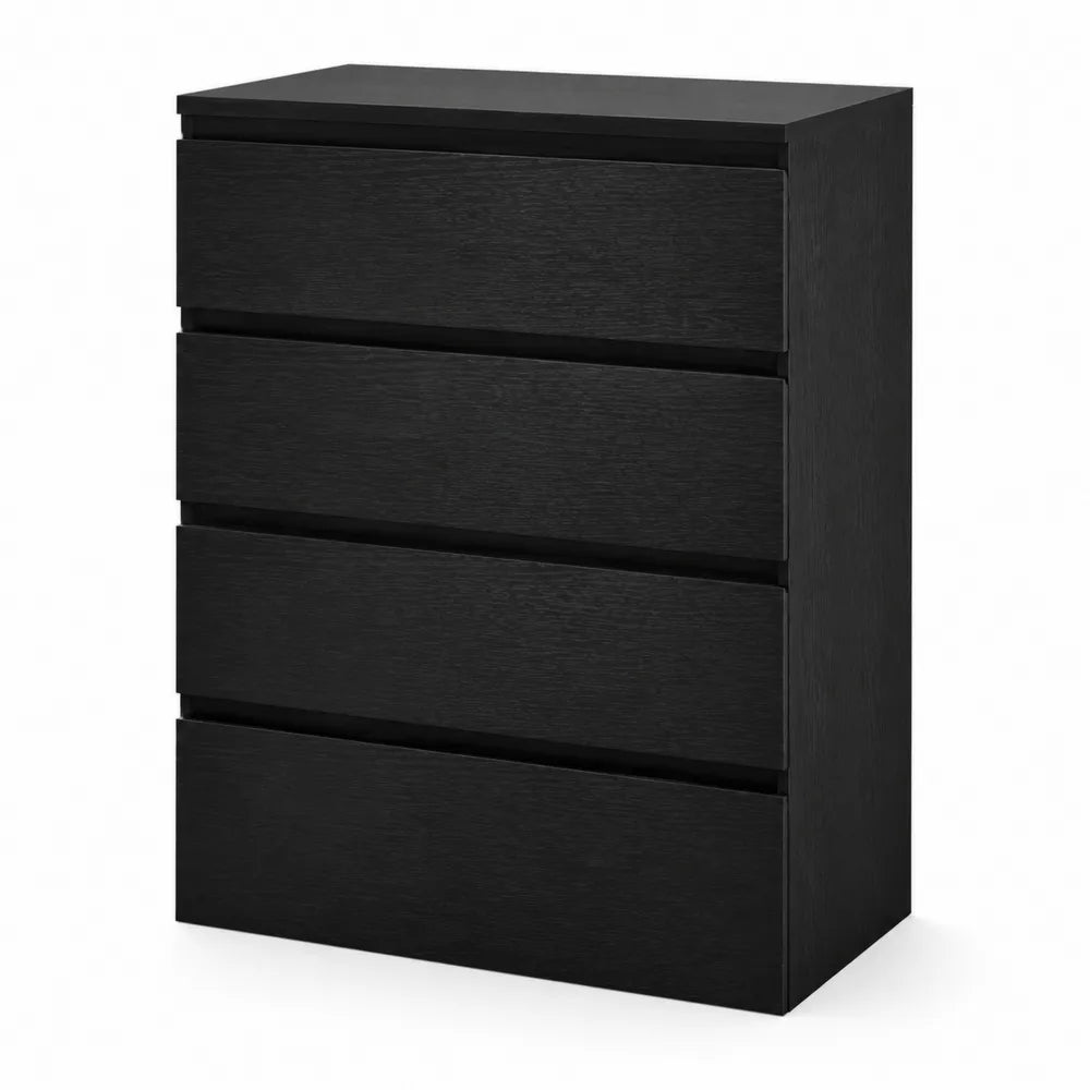 Commode 4 tiroirs en bois noir