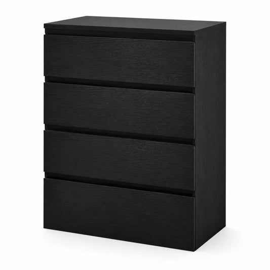 Commode 4 tiroirs en bois noir