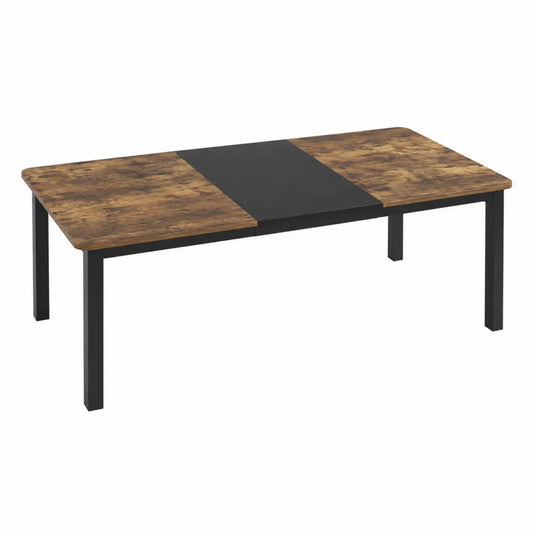 Table à manger extensible en bois et métal brun et noir