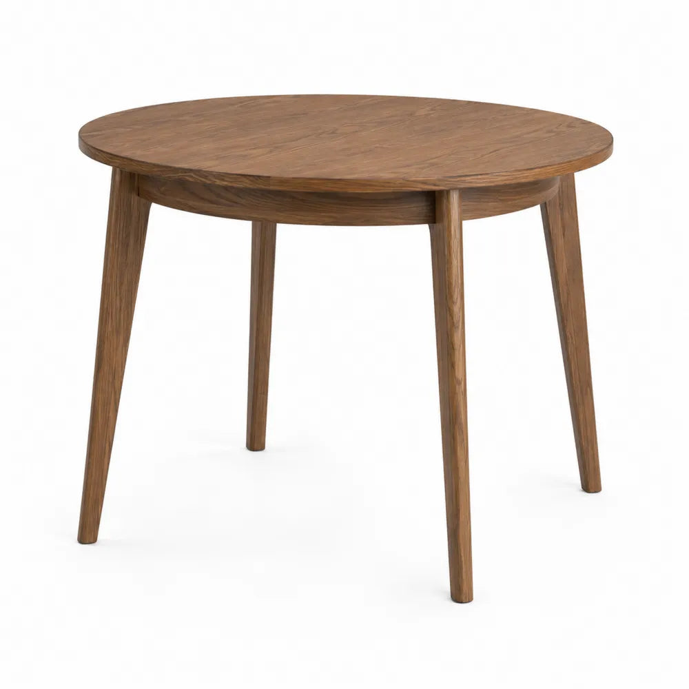 Table à manger ronde en bois de chêne 120 cm