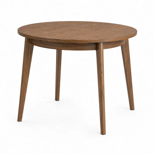 Table à manger ronde en bois de chêne 120 cm