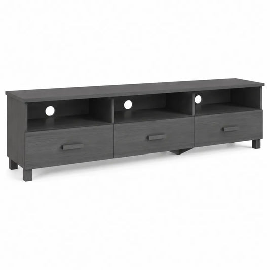 Meuble TV en Bois MDF Gris Foncé 140x35x40cm