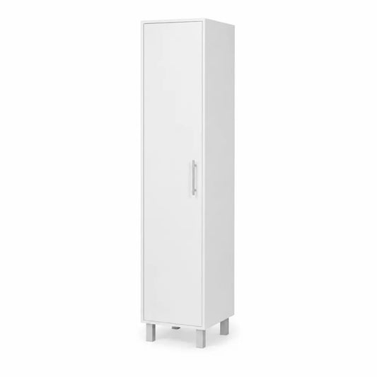 Armoire de rangement en bois blanc avec porte battante 180x30x40cm